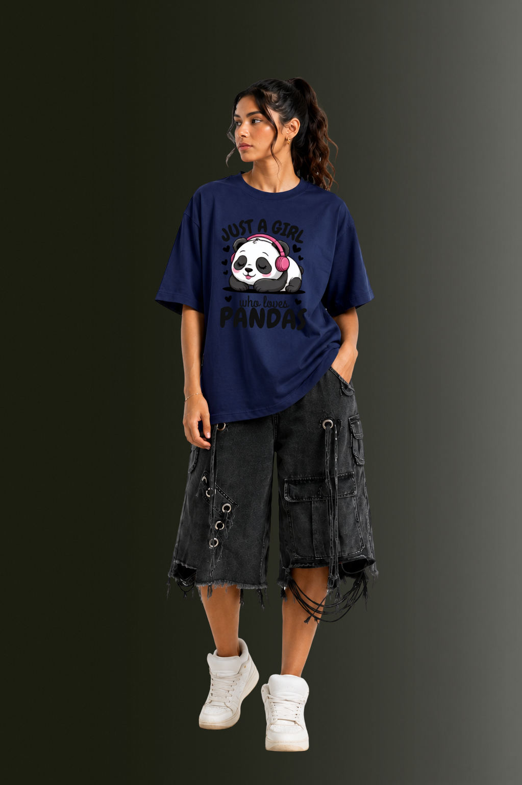 Women Drop Shoulder Front Printed T-Shirt | OUTPUFF