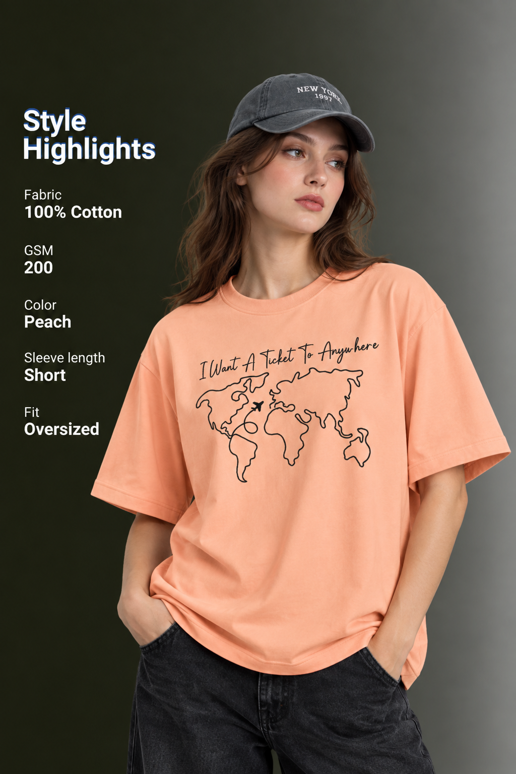 Women Drop Shoulder Front Printed T-Shirt | OUTPUFF