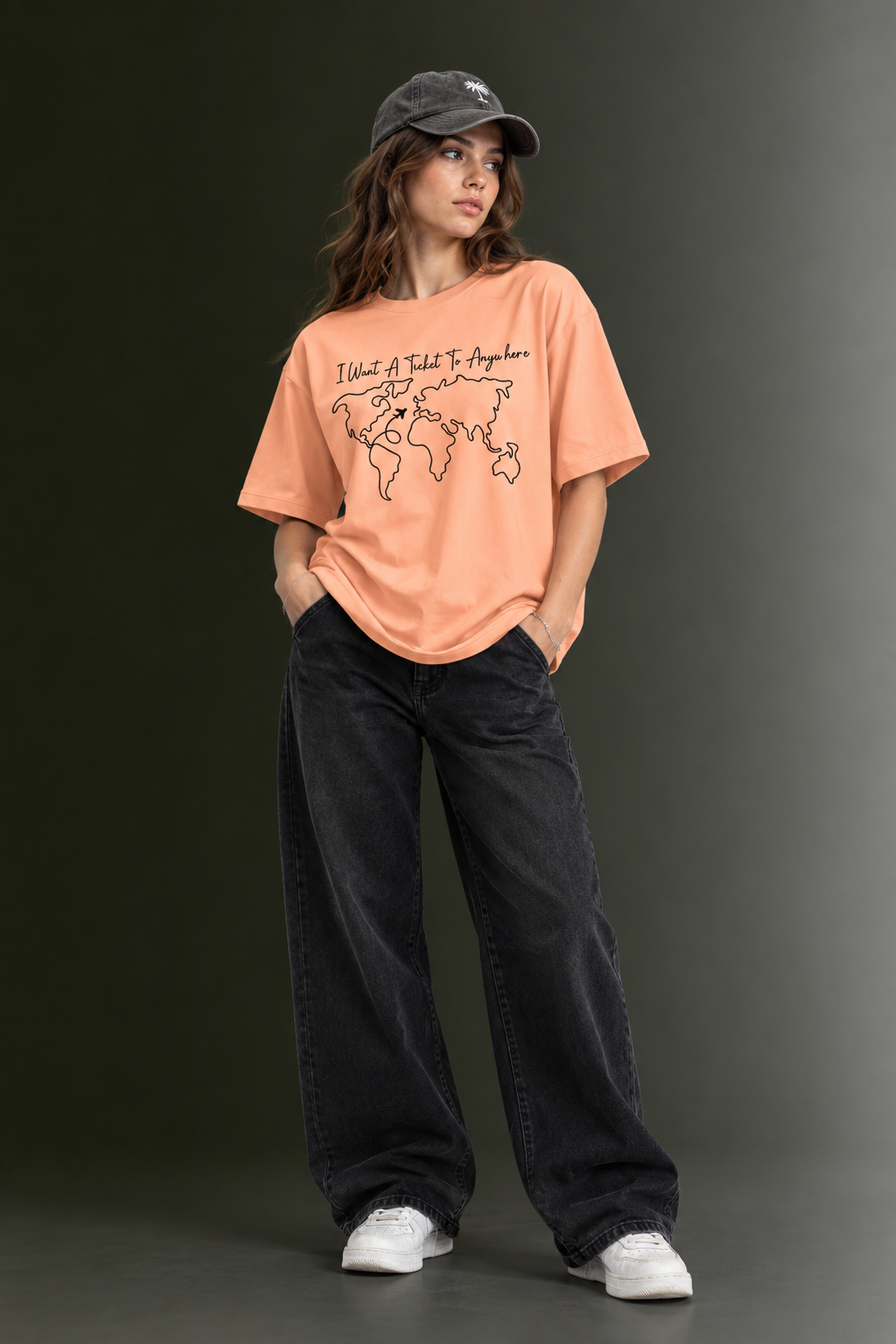 Women Drop Shoulder Front Printed T-Shirt | OUTPUFF