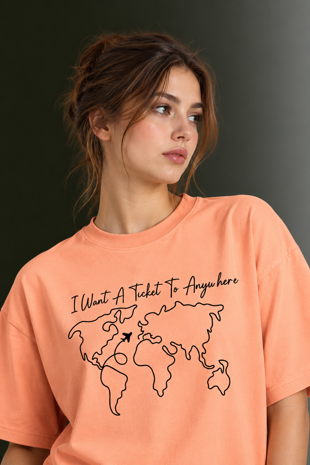 Women Drop Shoulder Front Printed T-Shirt | OUTPUFF