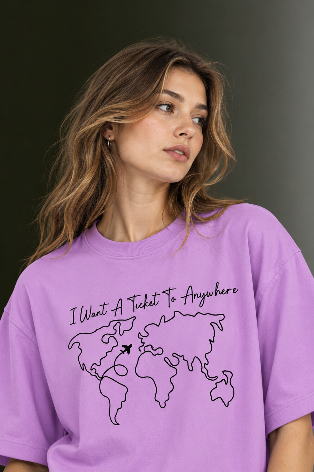 Women Drop Shoulder Front Printed T-Shirt | OUTPUFF