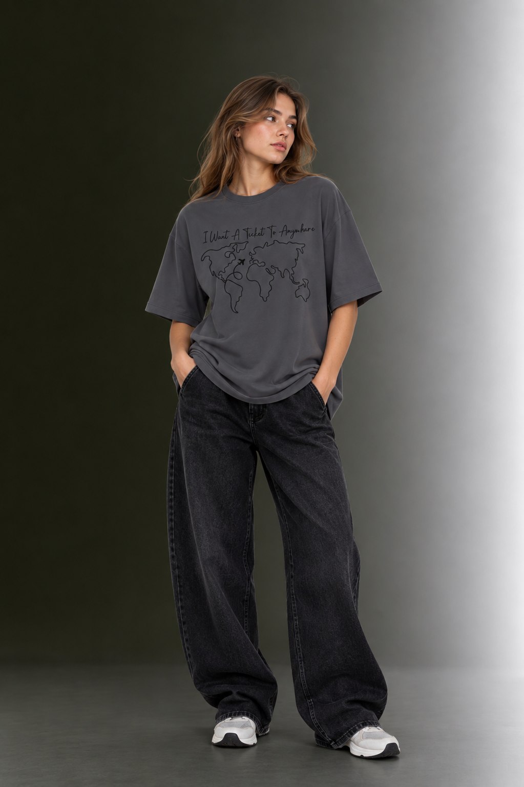 Women Drop Shoulder Front Printed T-Shirt | OUTPUFF