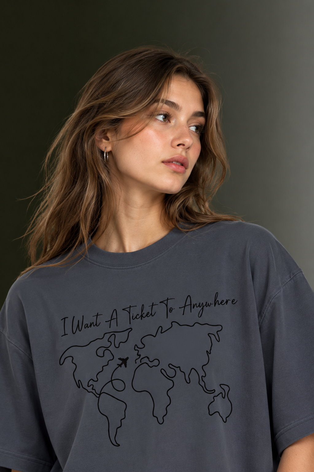 Women Drop Shoulder Front Printed T-Shirt | OUTPUFF