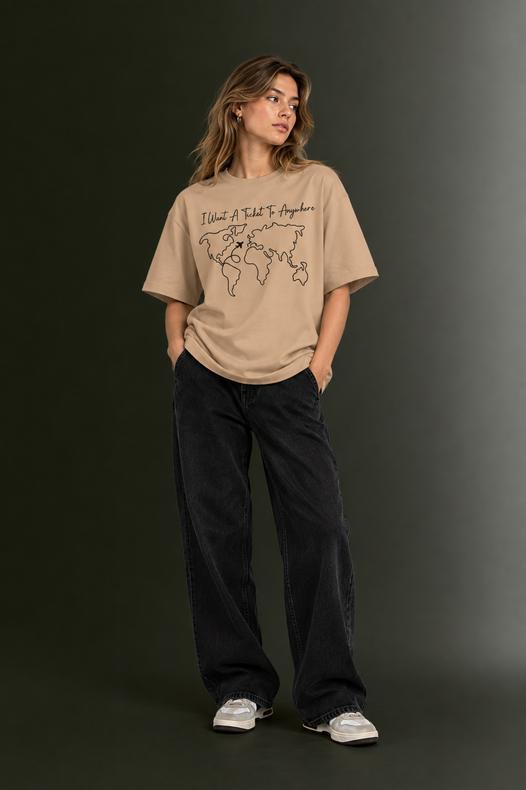 Women Drop Shoulder Front Printed T-Shirt | OUTPUFF