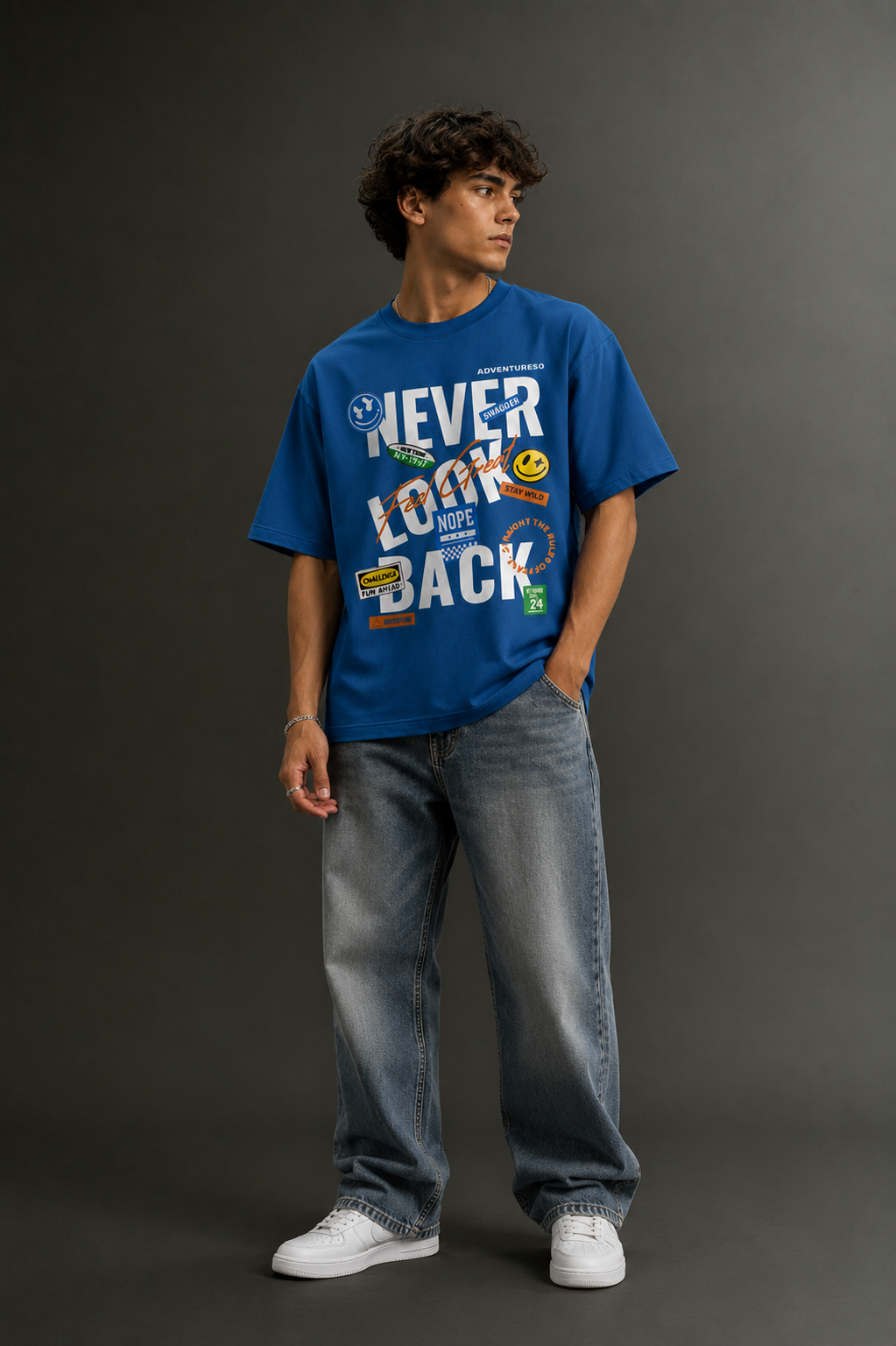Men's Drop Shoulder Front Printed T-Shirt | Graphic Tee | OUTPUFF