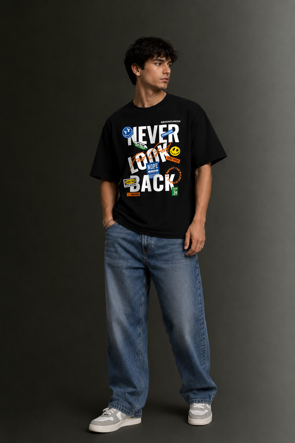 Men's Drop Shoulder Front Printed T-Shirt | Graphic Tee | OUTPUFF