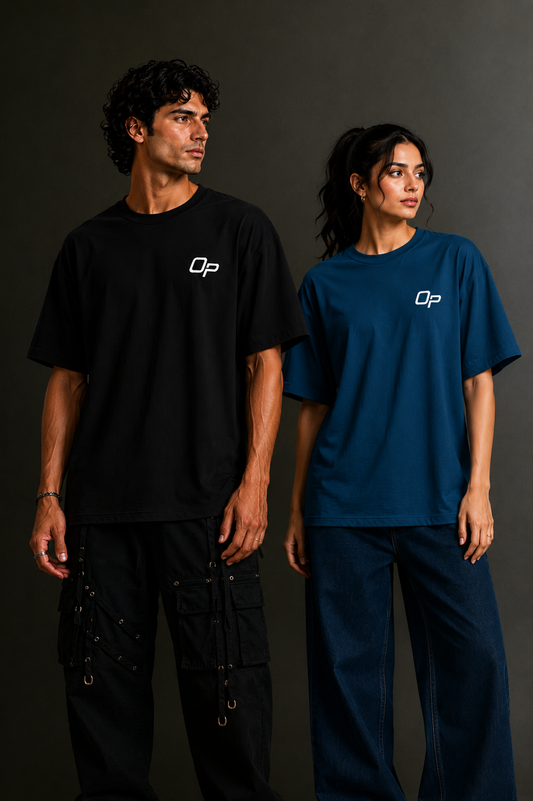 Couple Plain Drop Shoulder T-Shirt | OUTPUFF