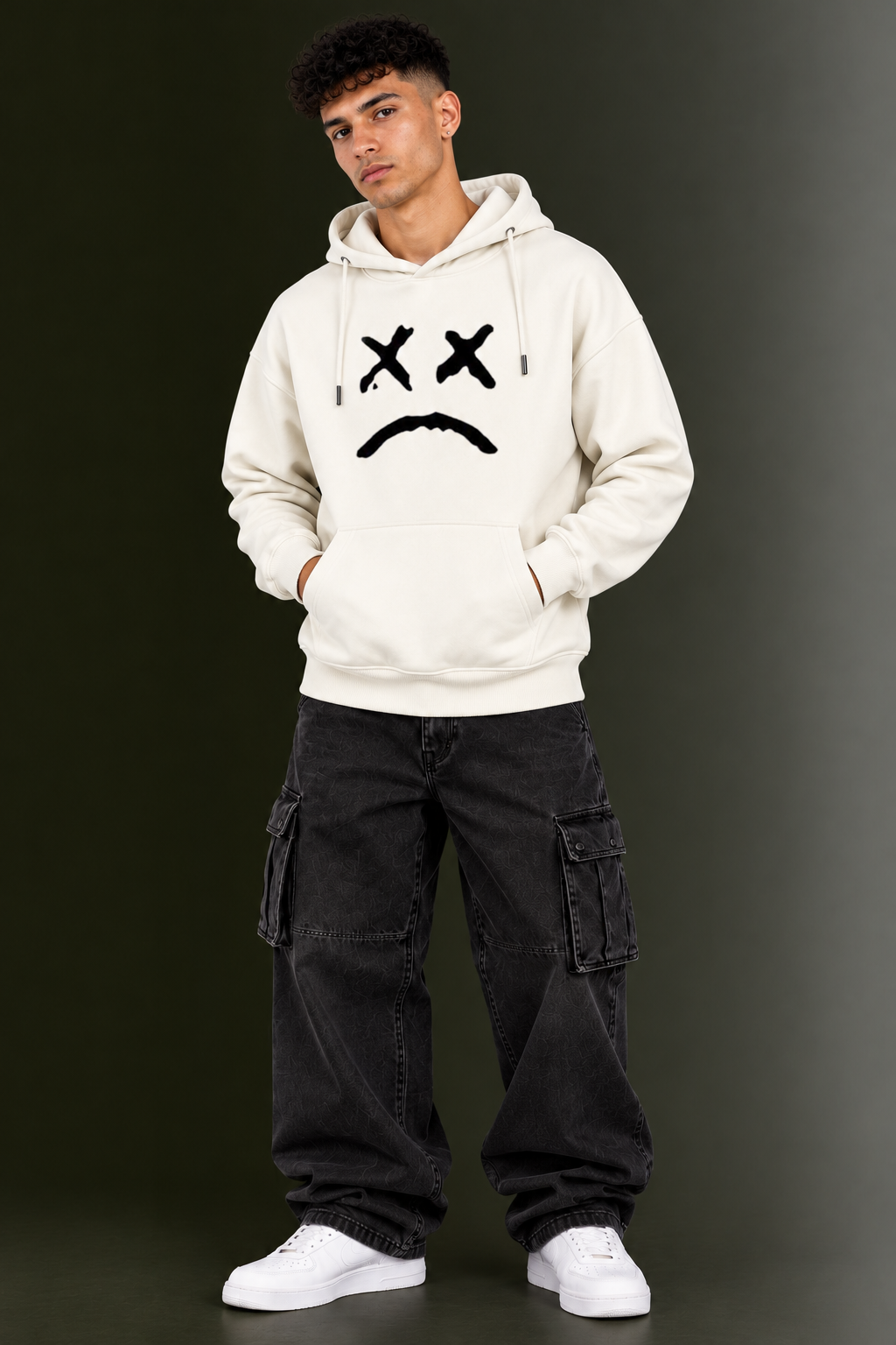 OUTPUFF Unisex Printed Pullover Hoodie with Kangaroo Pocket