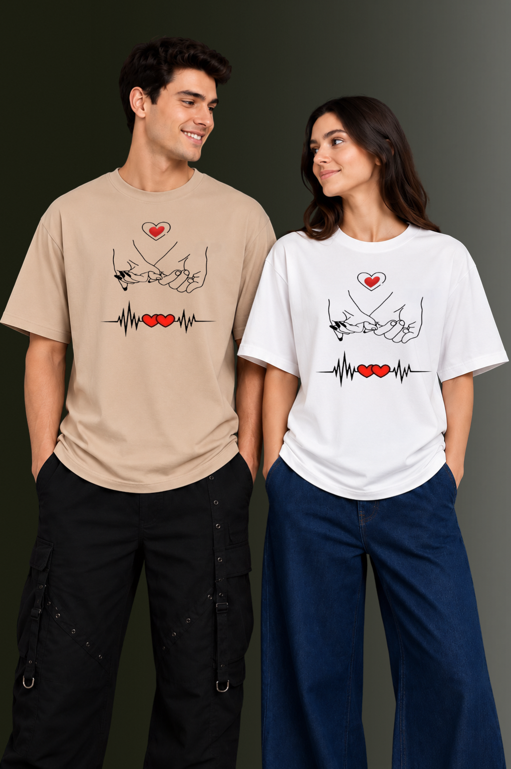 Matching Couple Printed T-Shirts | OUTPUFF