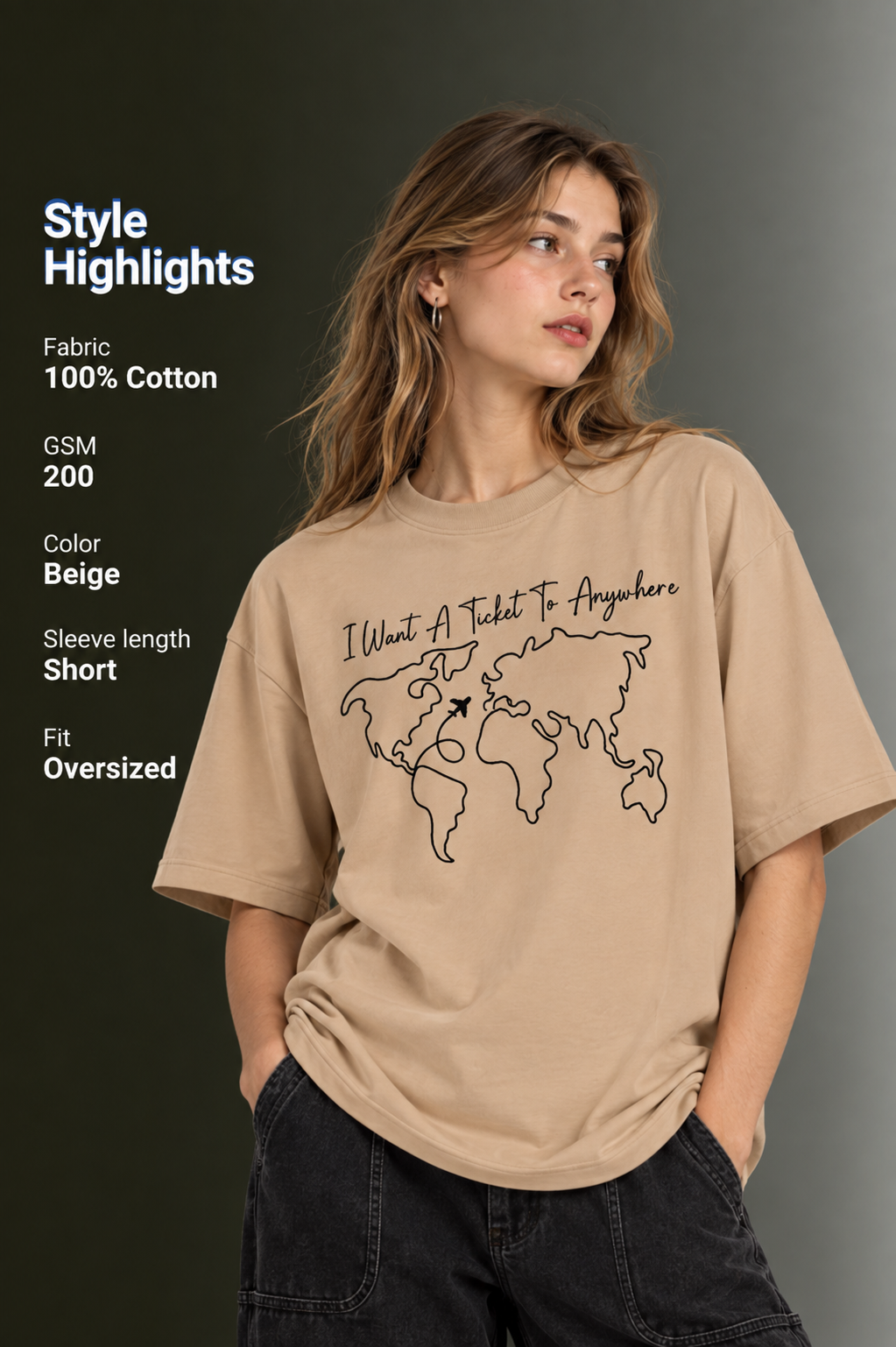 Women Drop Shoulder Front Printed T-Shirt | OUTPUFF