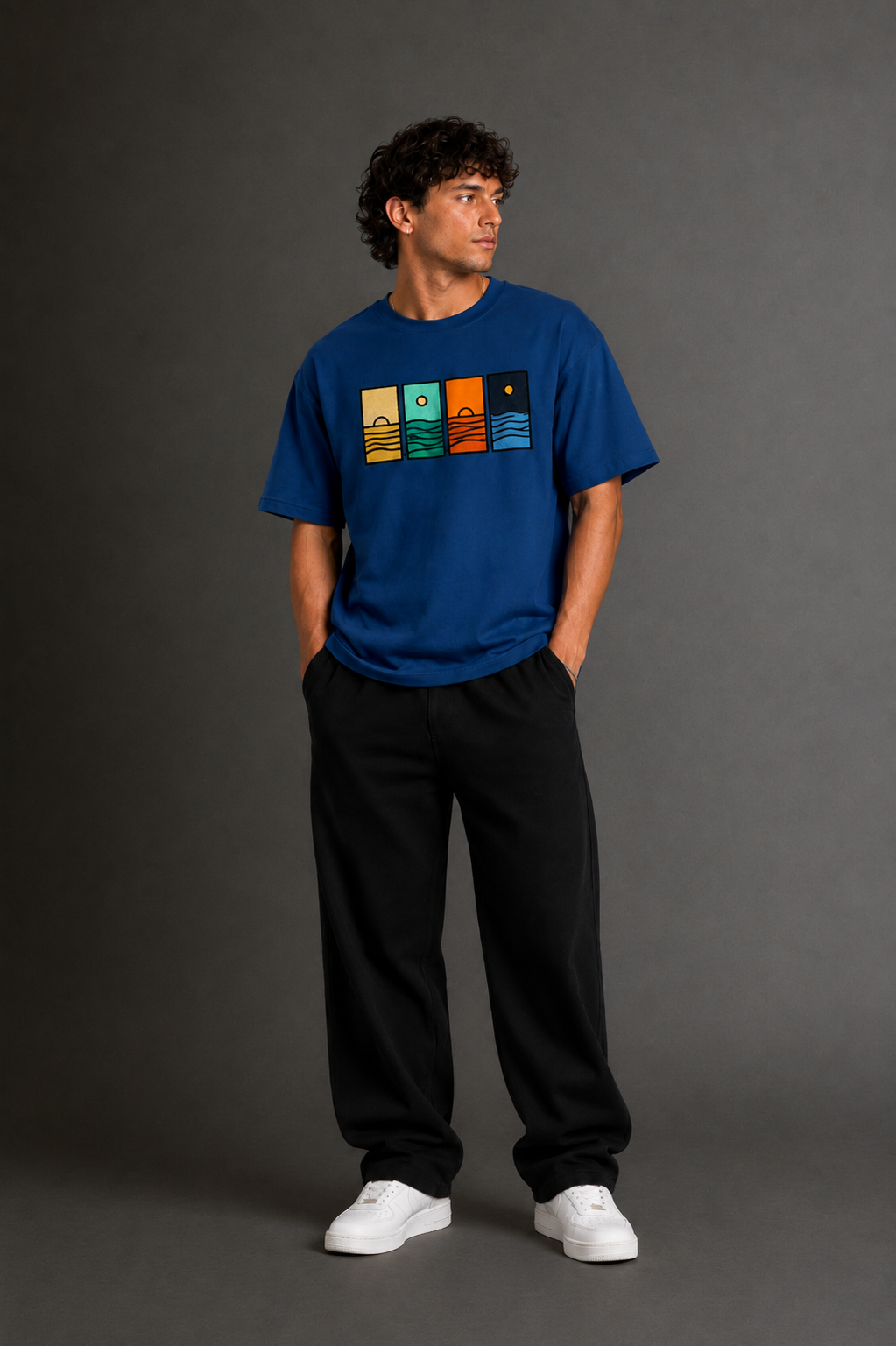 Men's Drop Shoulder Front Printed T-Shirt | Graphic Tee | OUTPUFF