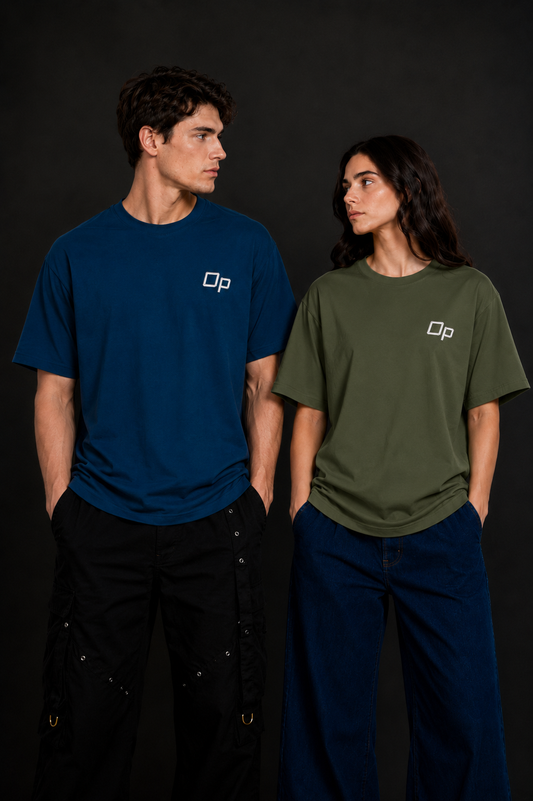 Couple Plain Drop Shoulder T-Shirt | OUTPUFF