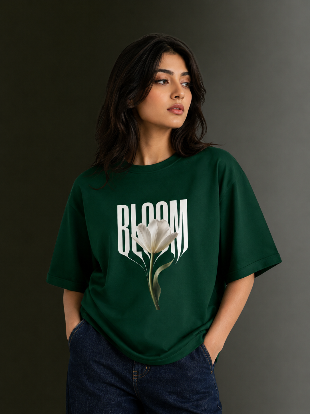 Women Drop Shoulder Front Printed T-Shirt | OUTPUFF