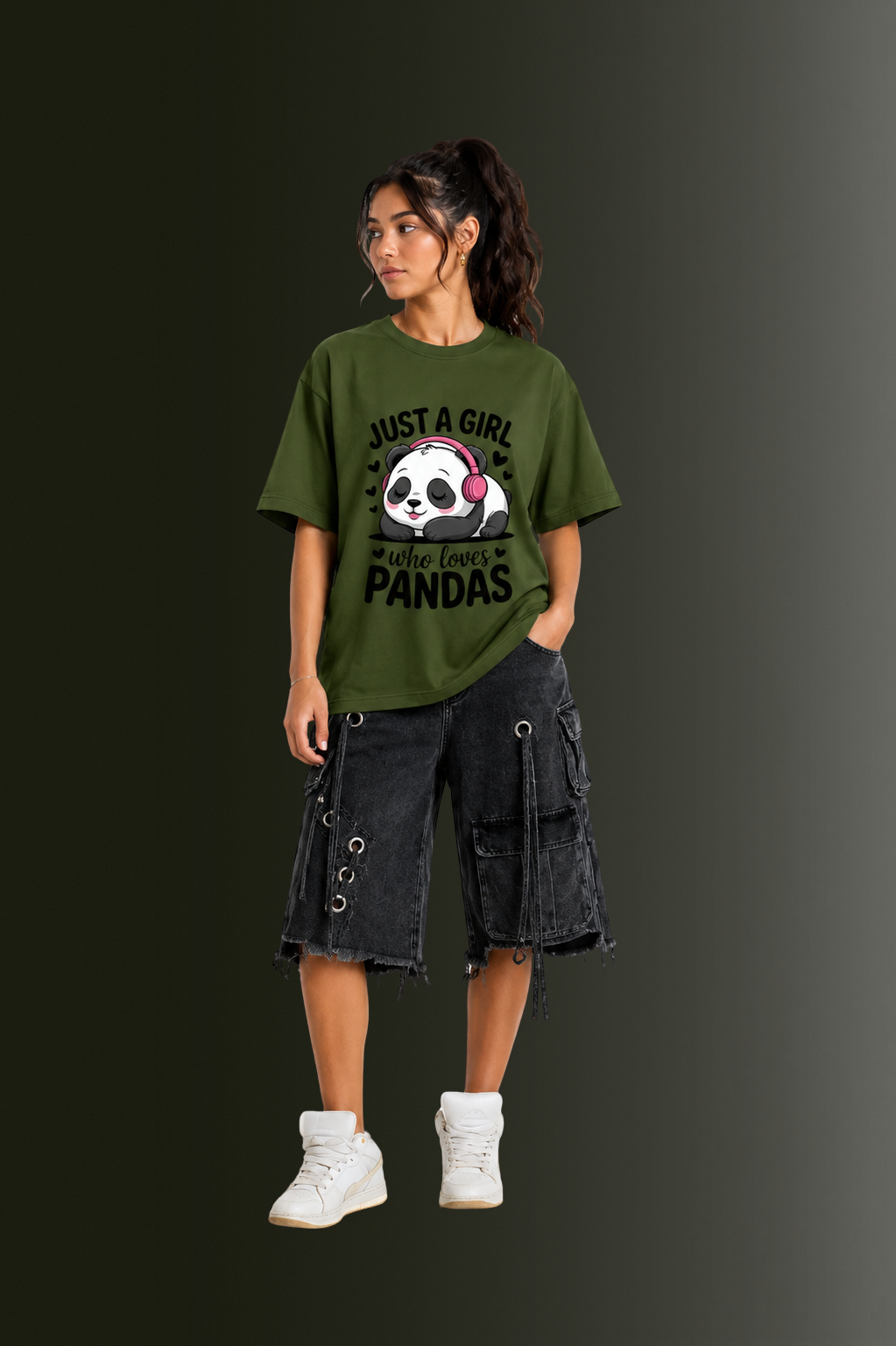 Women Drop Shoulder Front Printed T-Shirt | OUTPUFF