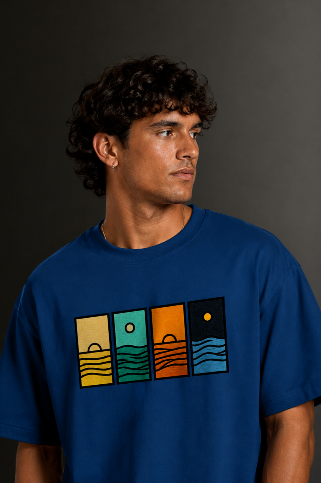 Men's Drop Shoulder Front Printed T-Shirt | Graphic Tee | OUTPUFF