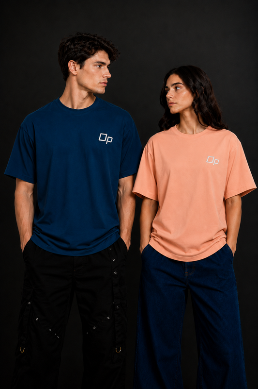 Couple Plain Drop Shoulder T-Shirt | OUTPUFF
