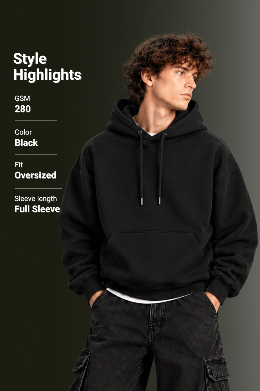 OUTPUFF Unisex Regular Fit Pullover Hoodie with Kangaroo Pocket