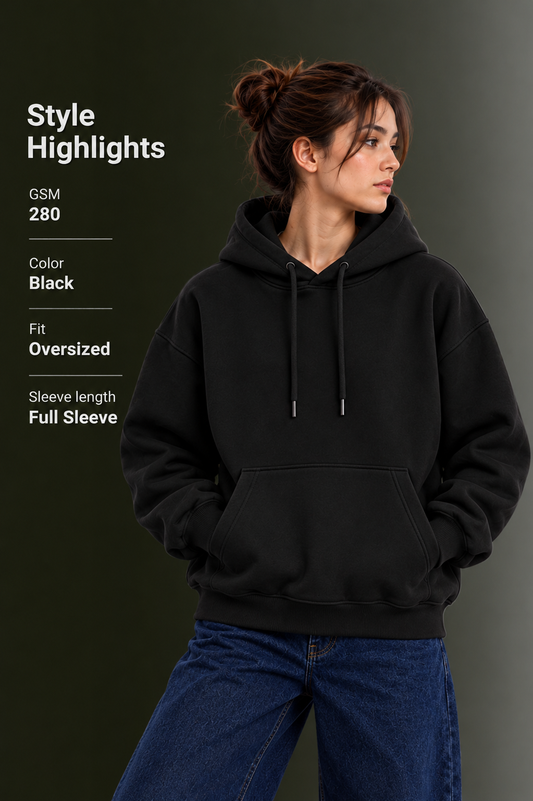 OUTPUFF Unisex Regular Fit Pullover Hoodie with Kangaroo Pocket