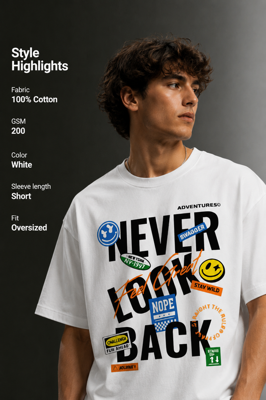 Men's Drop Shoulder Front Printed T-Shirt | Graphic Tee | OUTPUFF