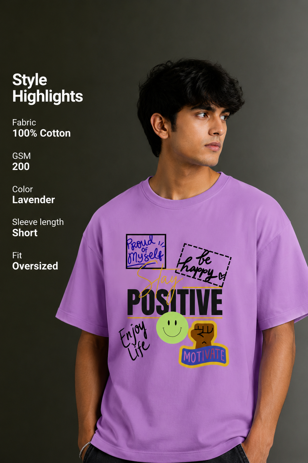 Men's Drop Shoulder Front Printed T-Shirt | Graphic Tee | OUTPUFF
