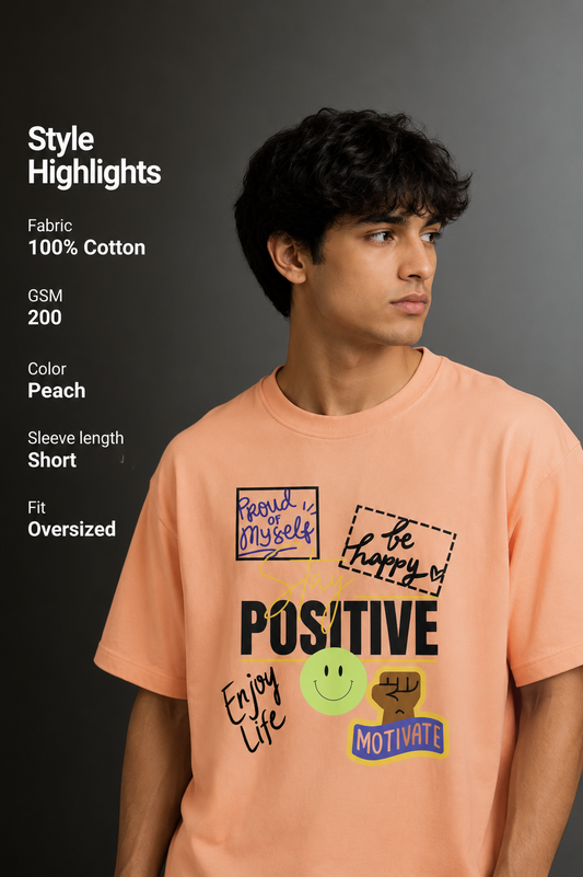 Men's Drop Shoulder Front Printed T-Shirt | Graphic Tee | OUTPUFF
