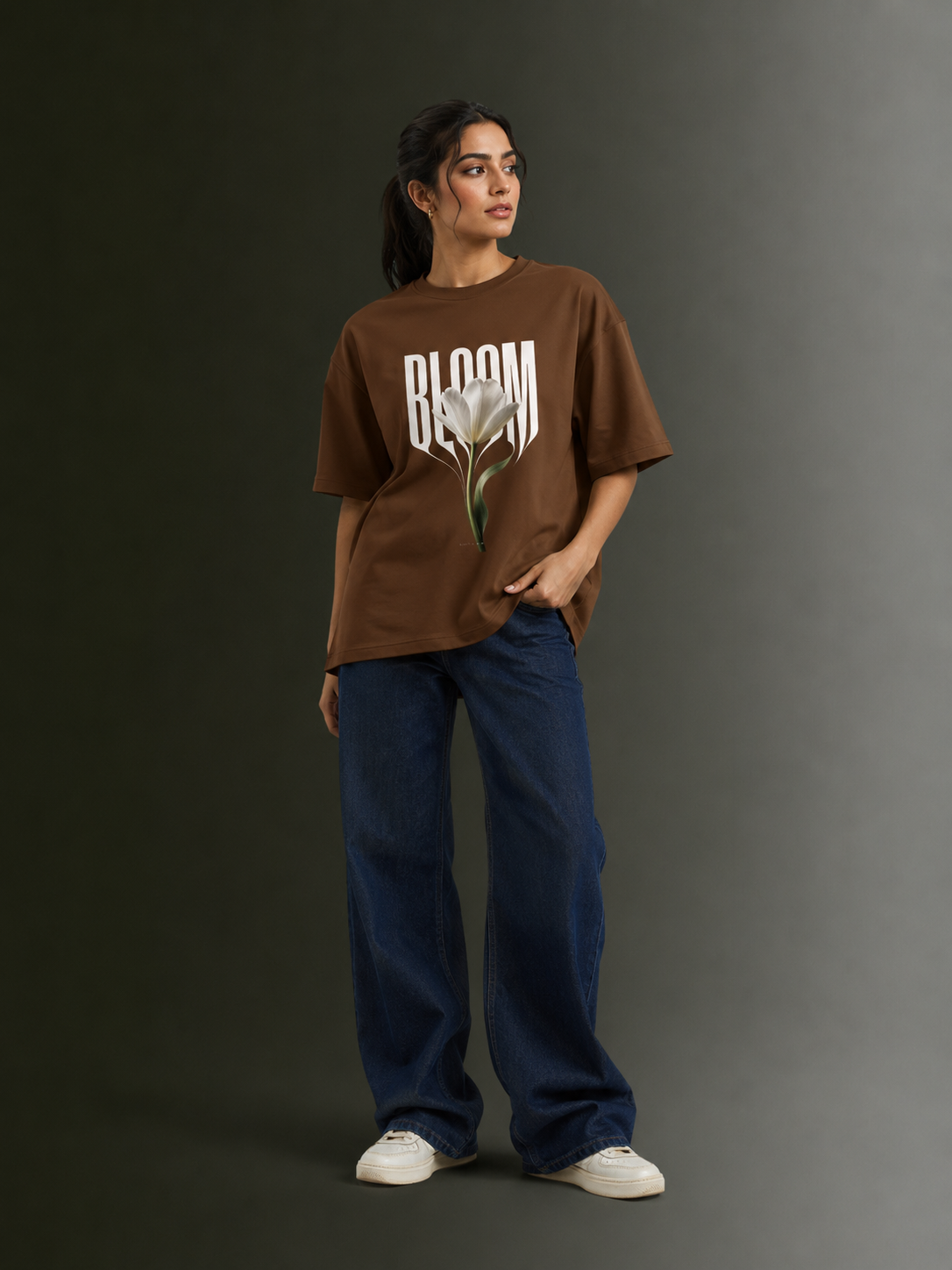 Women Drop Shoulder Front Printed T-Shirt | OUTPUFF