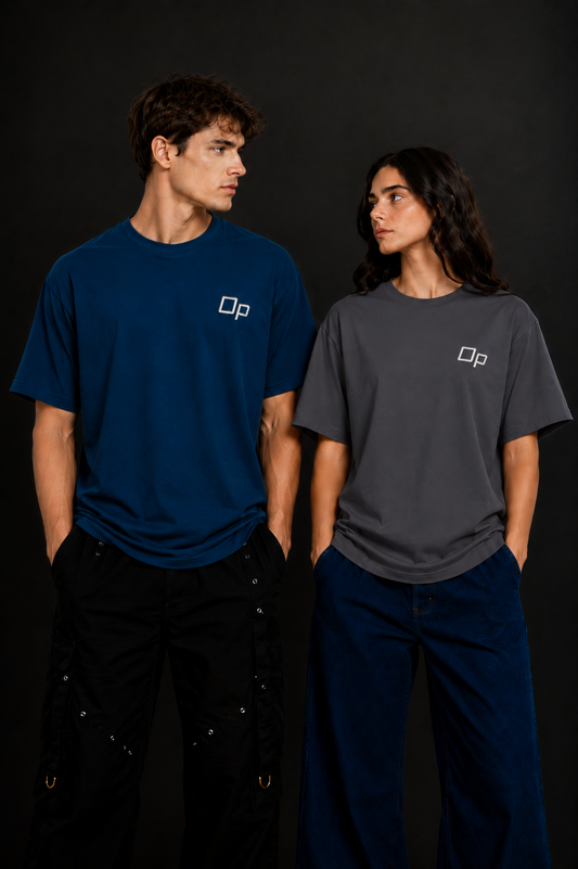 Couple Plain Drop Shoulder T-Shirt | OUTPUFF