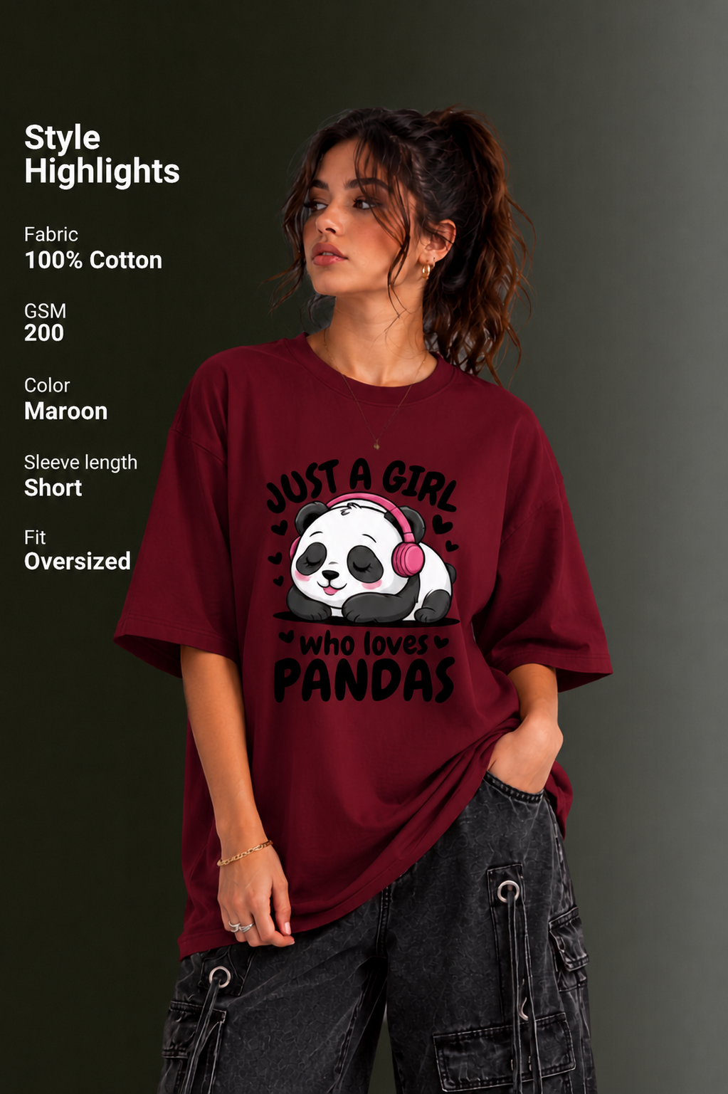 Women Drop Shoulder Front Printed T-Shirt | OUTPUFF