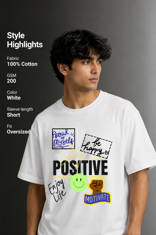 Men's Drop Shoulder Front Printed T-Shirt | Graphic Tee | OUTPUFF