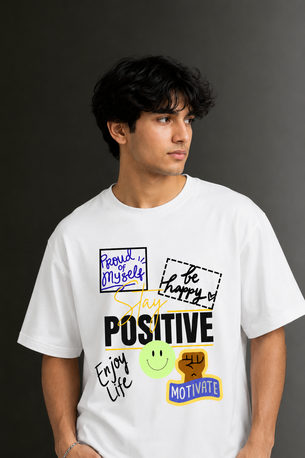 Men's Drop Shoulder Front Printed T-Shirt | Graphic Tee | OUTPUFF