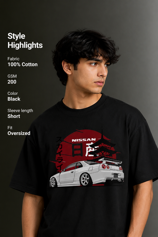 Men's Drop Shoulder Front Printed T-Shirt | Graphic Tee | OUTPUFF