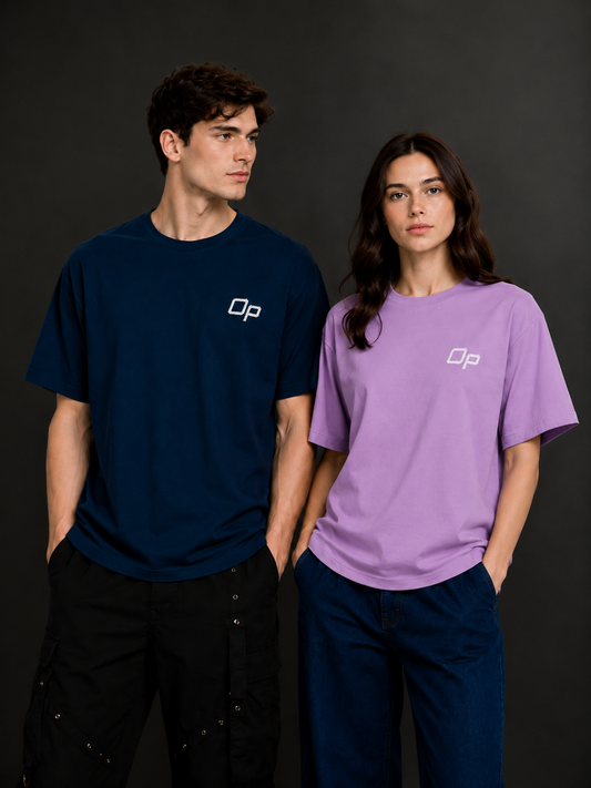Couple Plain Drop Shoulder T-Shirt | OUTPUFF