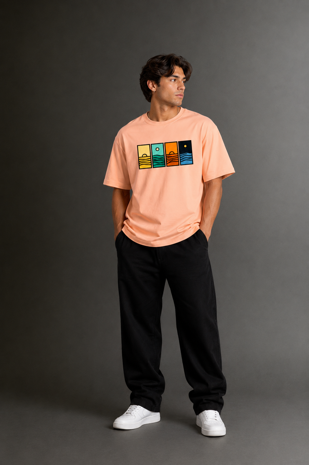 Men's Drop Shoulder Front Printed T-Shirt | Graphic Tee | OUTPUFF