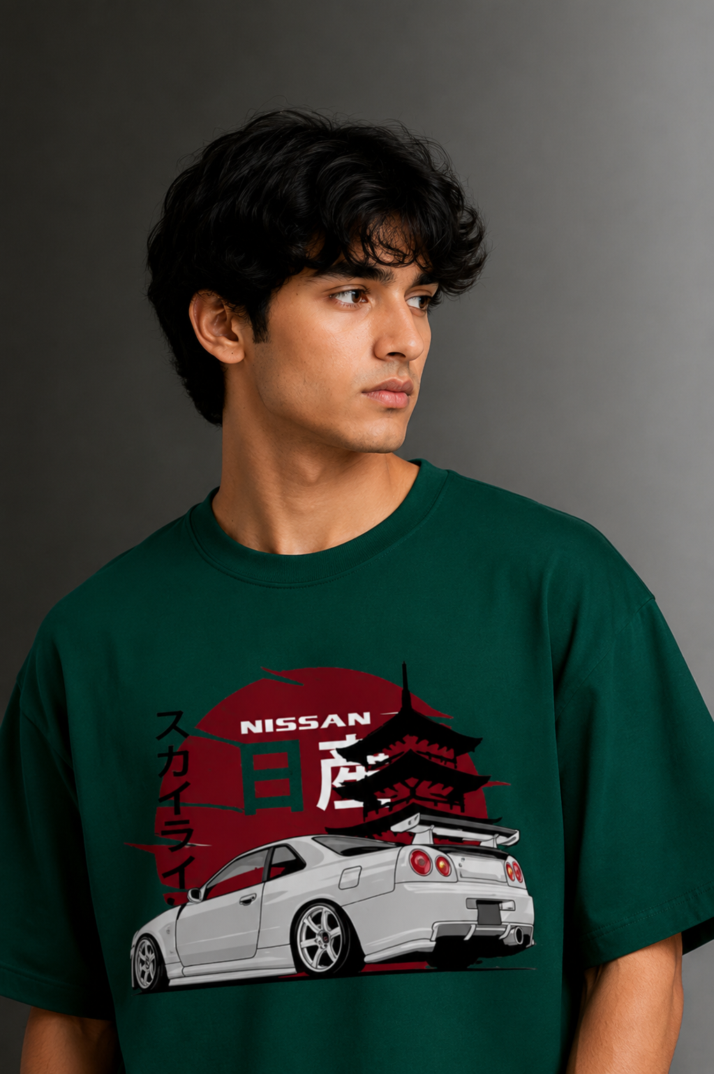 Men's Drop Shoulder Front Printed T-Shirt | Graphic Tee | OUTPUFF