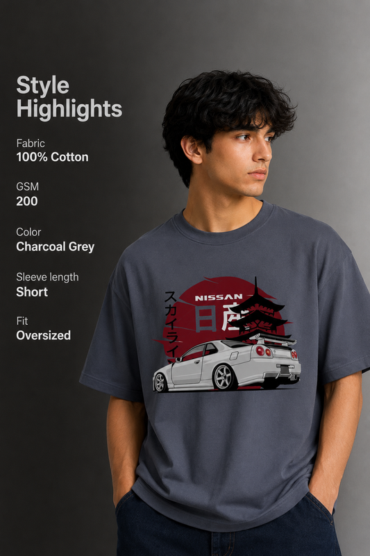 Men's Drop Shoulder Front Printed T-Shirt | Graphic Tee | OUTPUFF