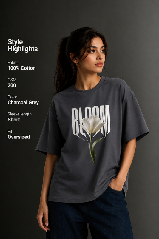Women Drop Shoulder Front Printed T-Shirt | OUTPUFF