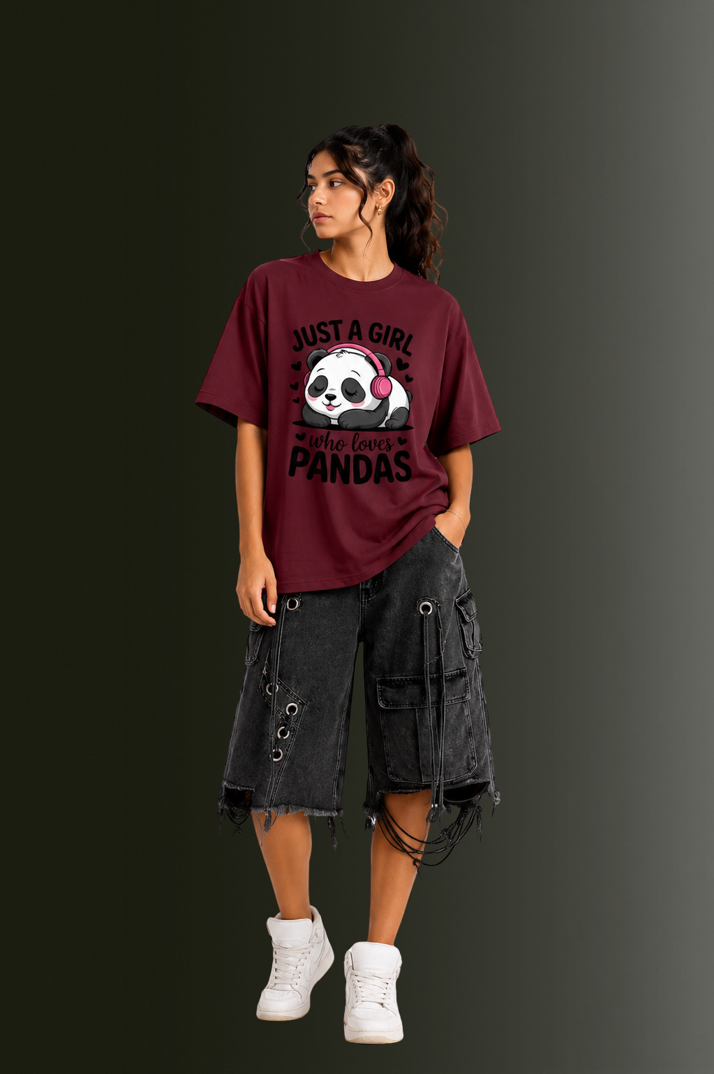 Women Drop Shoulder Front Printed T-Shirt | OUTPUFF