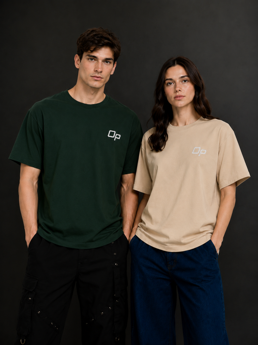 Couple Plain Drop Shoulder T-Shirt | OUTPUFF
