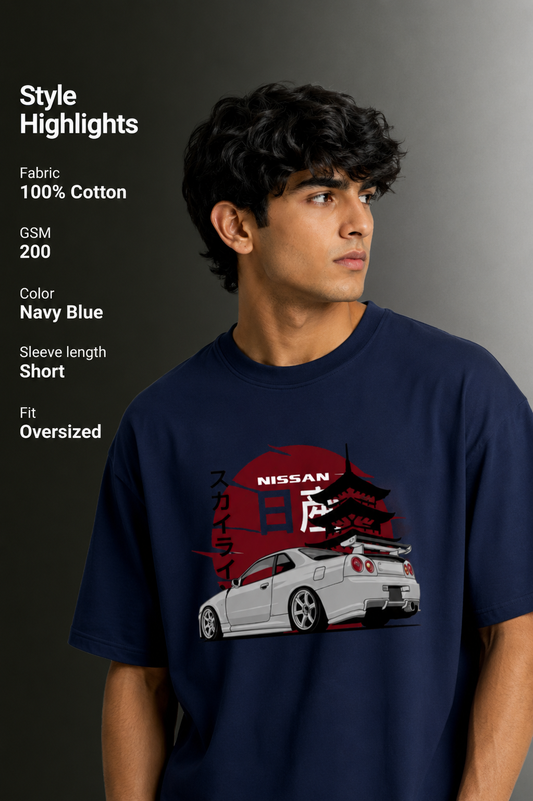 Men's Drop Shoulder Front Printed T-Shirt | Graphic Tee | OUTPUFF
