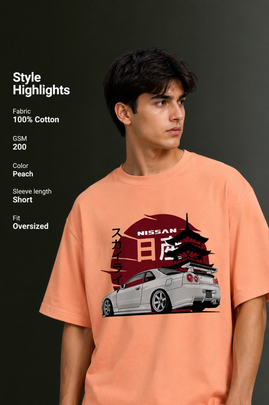 Men's Drop Shoulder Front Printed T-Shirt | Graphic Tee | OUTPUFF