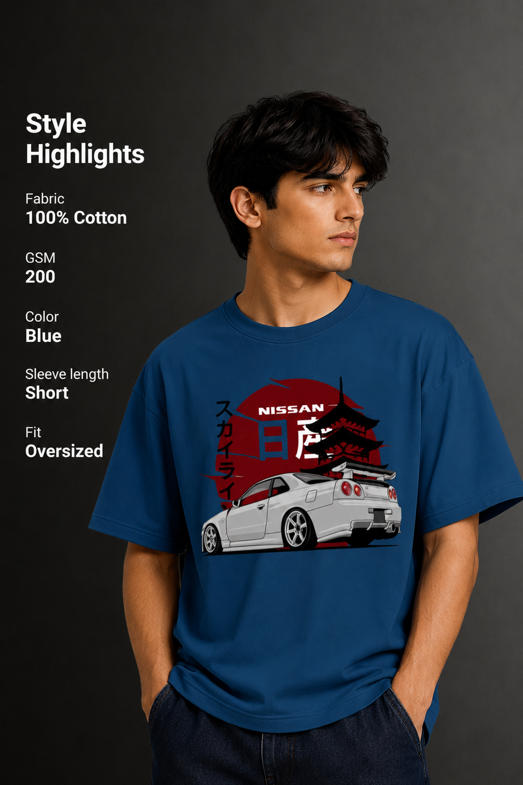 Men's Drop Shoulder Front Printed T-Shirt | Graphic Tee | OUTPUFF