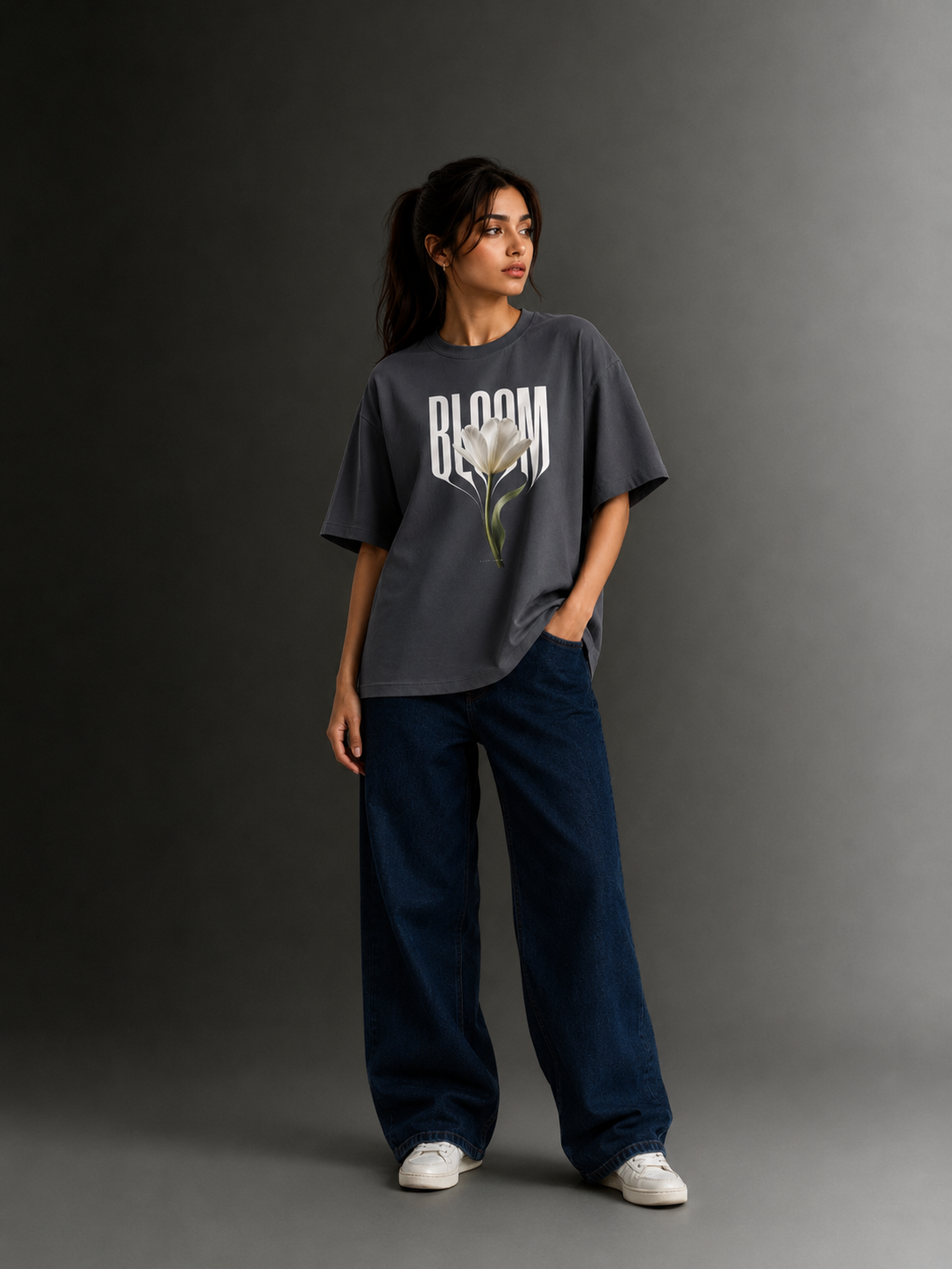 Women Drop Shoulder Front Printed T-Shirt | OUTPUFF