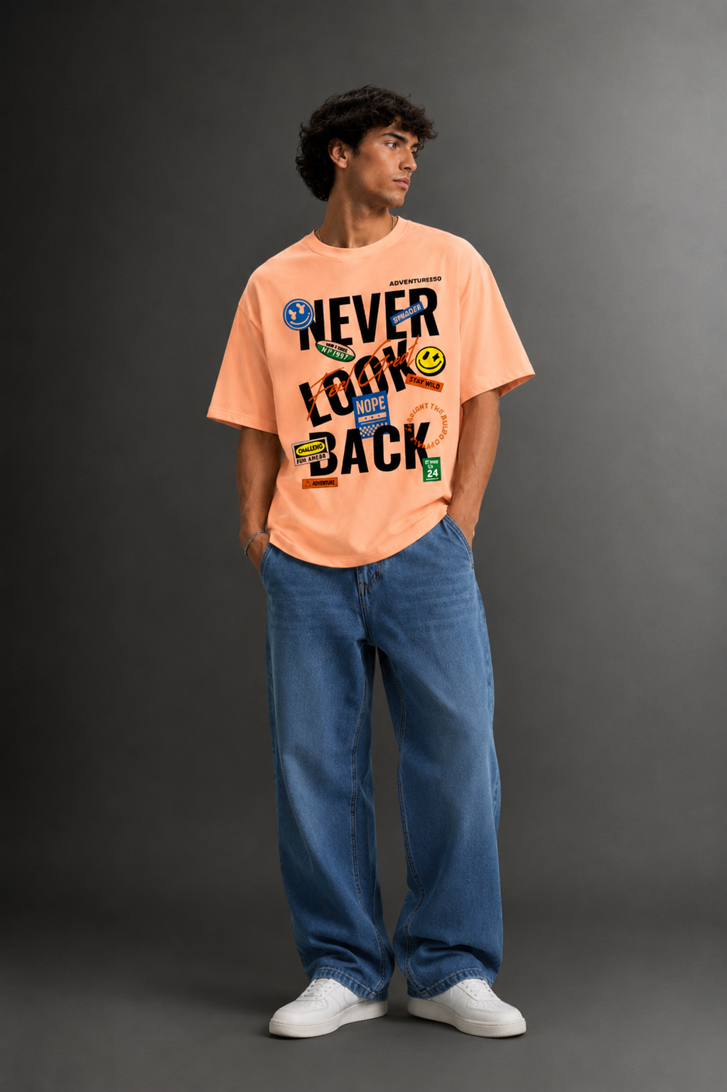 Men's Drop Shoulder Front Printed T-Shirt | Graphic Tee | OUTPUFF