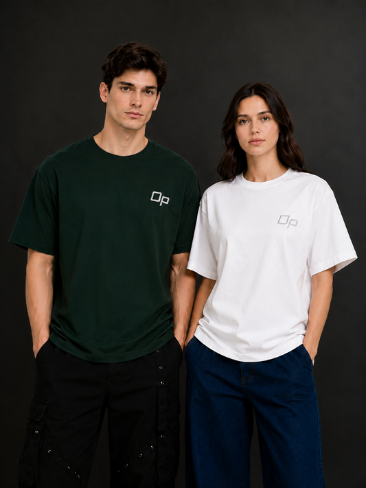 Couple Plain Drop Shoulder T-Shirt | OUTPUFF