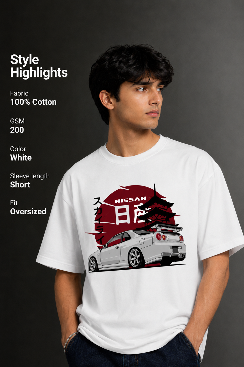 Men's Drop Shoulder Front Printed T-Shirt | Graphic Tee | OUTPUFF