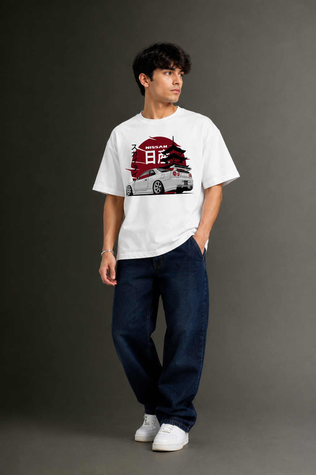 Men's Drop Shoulder Front Printed T-Shirt | Graphic Tee | OUTPUFF