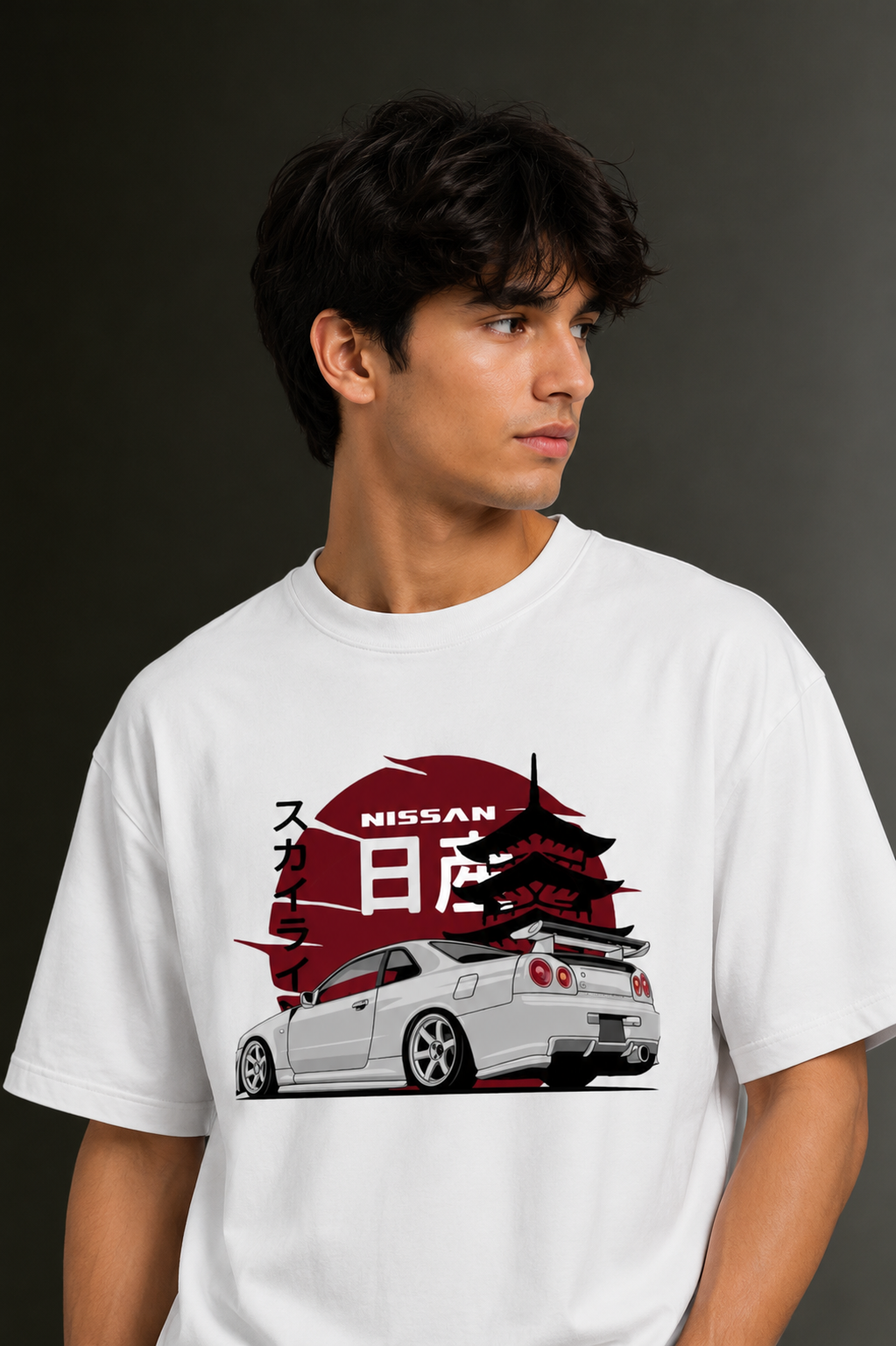 Men's Drop Shoulder Front Printed T-Shirt | Graphic Tee | OUTPUFF