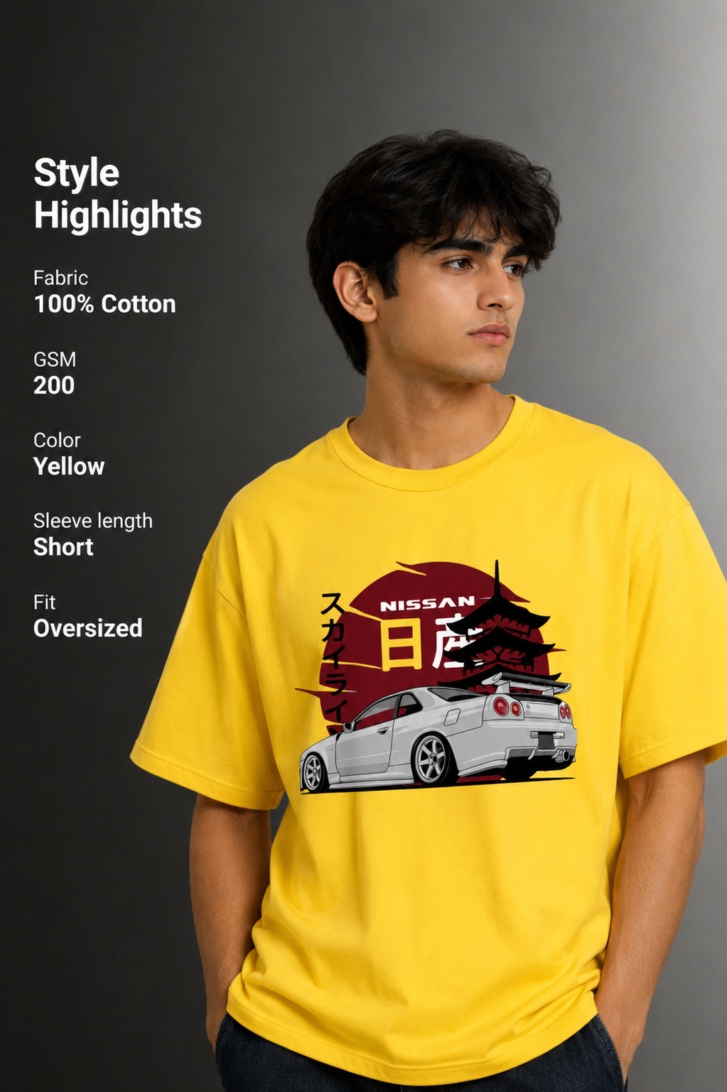 Men's Drop Shoulder Front Printed T-Shirt | Graphic Tee | OUTPUFF