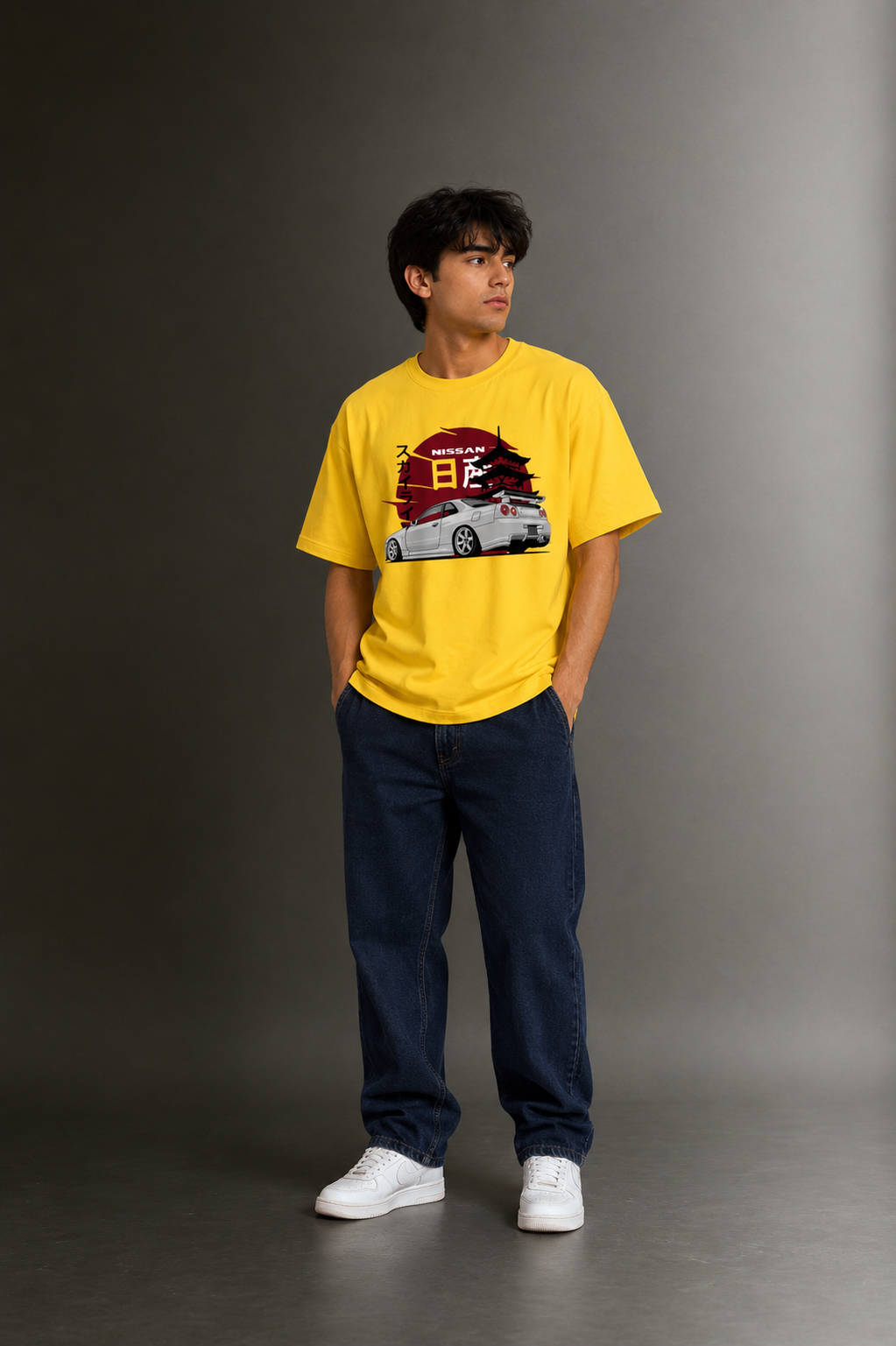 Men's Drop Shoulder Front Printed T-Shirt | Graphic Tee | OUTPUFF