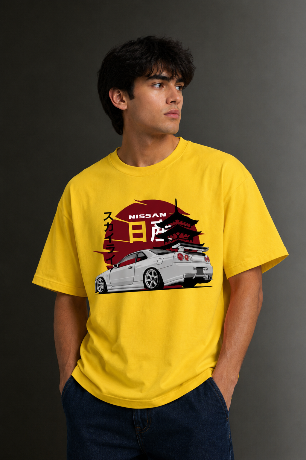 Men's Drop Shoulder Front Printed T-Shirt | Graphic Tee | OUTPUFF